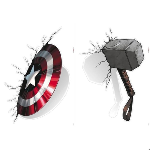 Komar Väggdekor Marvel Hammer Mjölnir Sköld 70 x 50 cm Rum Pojke Flicka