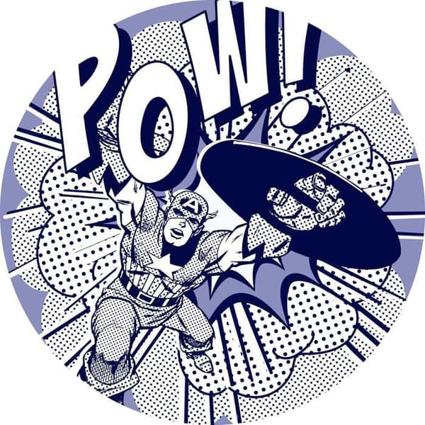 Komar Fototapet Marvel Captain America Pow 125 x 125 cm Non-woven Självhäftande Sköld