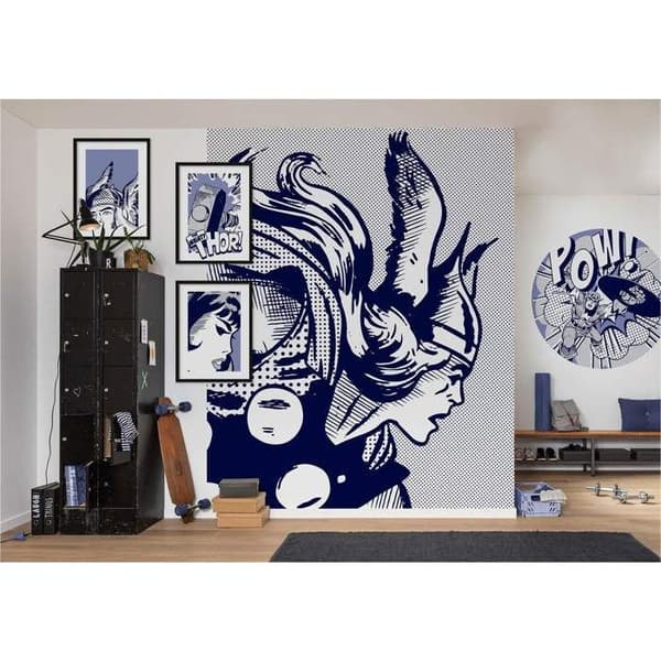 Komar Fototapet Marvel Captain America Pow 125 x 125 cm Non-woven Självhäftande Sköld