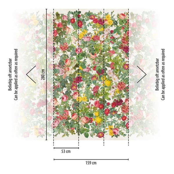 A.S. Creation Tapeter foto The Wall III 398641 Ett mönster per rulle Blommor Floral Grön Rosa