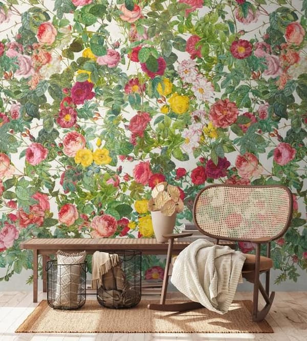 A.S. Creation Tapeter foto The Wall III 398641 Ett mönster per rulle Blommor Floral Grön Rosa