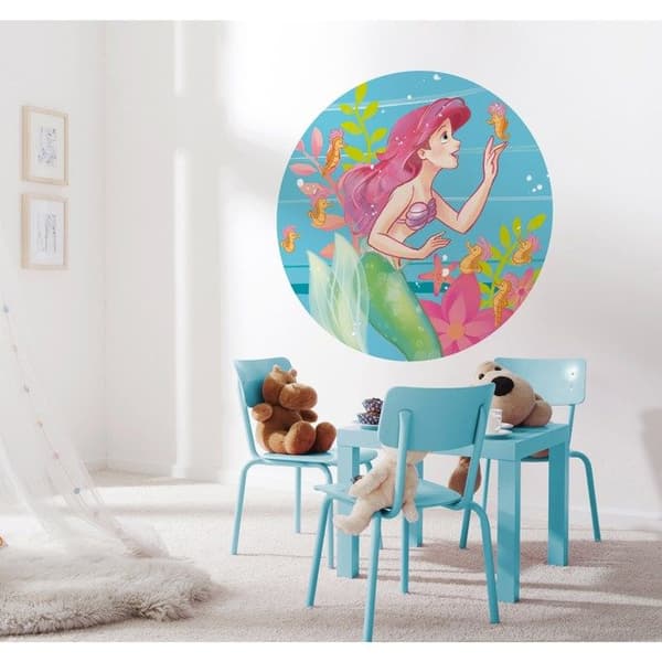 Komplett digital tapet foto non-woven Disney Arielle sjöhäst 125 x 125 cm väggdekal