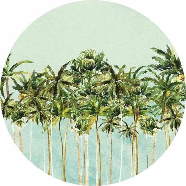 Komar Digitalt Tapet Fotografi på Non-Woven Disney Palmblad 125 x 125 cm Rundt Klistermærke