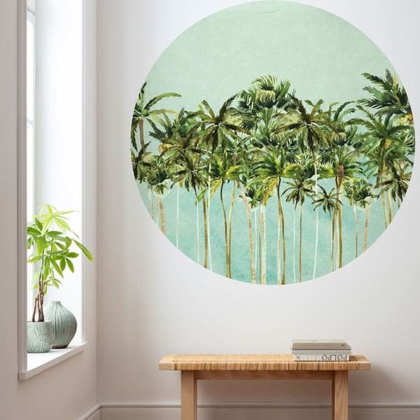 Komar Digitalt Tapet Fotografi på Non-Woven Disney Palmblad 125 x 125 cm Rundt Klistermærke