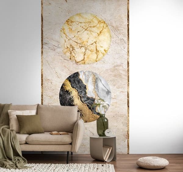 A.S. Creation Fototapet The Wall III 398501 Ett mönster per rulle Marmor Beige Guld