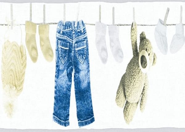 Non-woven tapet - A.S. CREATION - Little Stars frans - Djurmönster - 17 cm x 5 m - Tvättbar