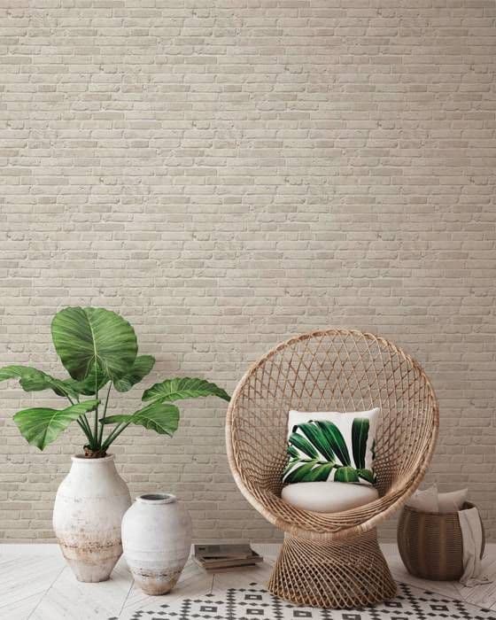 Tapeter - A.S. CREATION - SP04444 - Beige - Non-woven - Sten- och tegelimitation