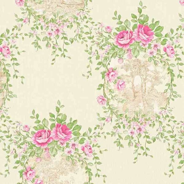 A.S. Creation Château 5 344992 tapet non-woven blommönster 0.53 m x 10.05 m écru