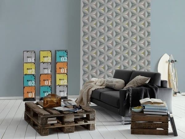 A.S. Creation Skandinavisk 2 309518 non-woven tapet enfärgad 0.53 m x 10.05 m blå