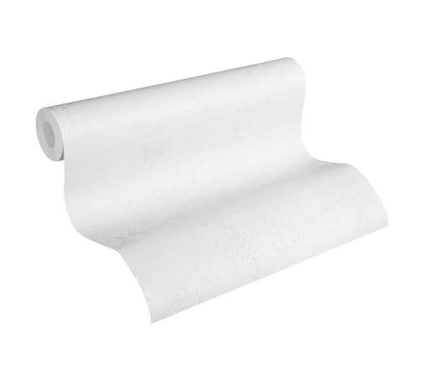 A.S. Création MeisterVlies 6 321411 non-woven enfolded tapet en enfärgad monochrom 10.05 x 0.53 m vit för vardagsrum, sovrum, kontor