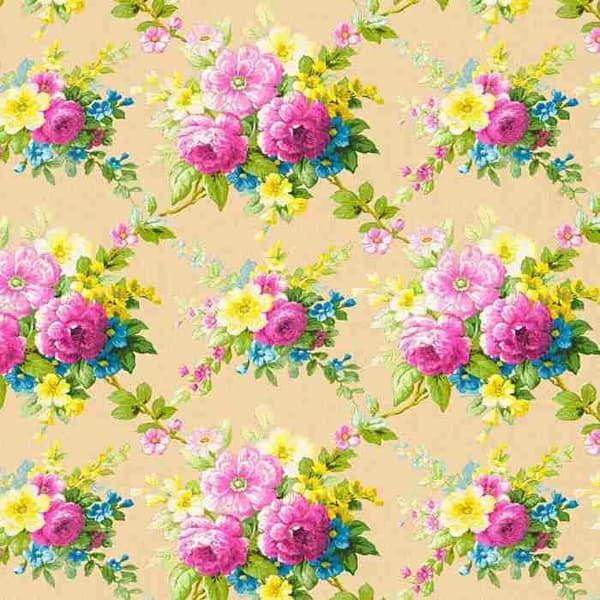 A.S. Creation Château 5 345081 non-vävt blommigt tapet 0.53 m x 10.05 m färgglad