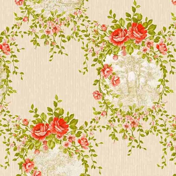 A.S. Creation Château 5 344991 non-woven tapet blommig 0.53 m x 10.05 m beige