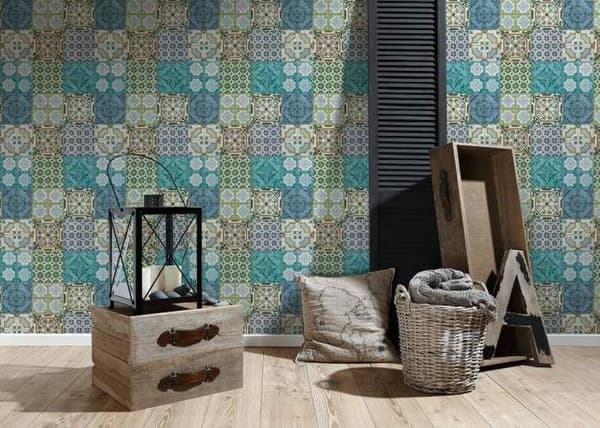 A.S. Creation Autentiska Väggar 2 364851 non-woven tapet vintage 0.53 m x 10.05 m blå