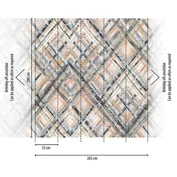 Vinyltapet på non-woven - A.S CREATION - Panoramic The Wall 2 - Geometrisk - Vit - 2,65 meter