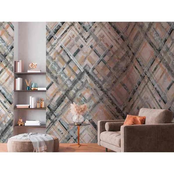 Vinyltapet på non-woven - A.S CREATION - Panoramic The Wall 2 - Geometrisk - Vit - 2,65 meter