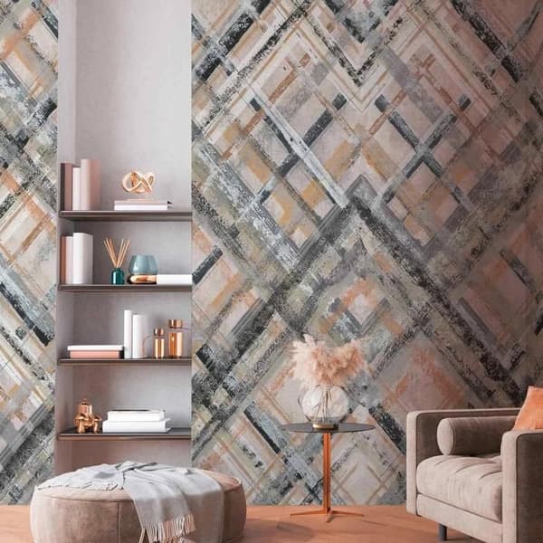 Vinyltapet på non-woven - A.S CREATION - Panoramic The Wall 2 - Geometrisk - Vit - 2,65 meter