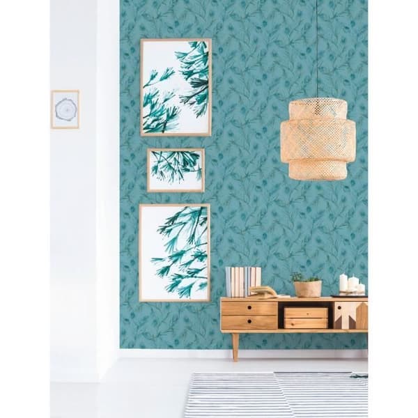 A.S. Creation Exotic Life 373673 non-woven tapet natur 0.53 m x 10.05 m blå