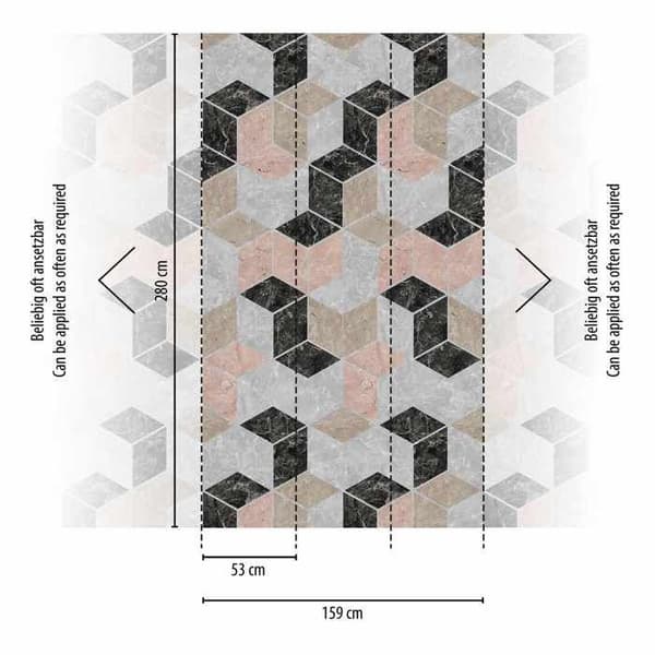 Panoramic - A.S. CREATION - The Wall 2 - Vinyltapet på non-woven - Geometrisk - Vit