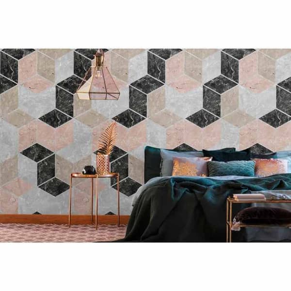 Panoramic - A.S. CREATION - The Wall 2 - Vinyltapet på non-woven - Geometrisk - Vit
