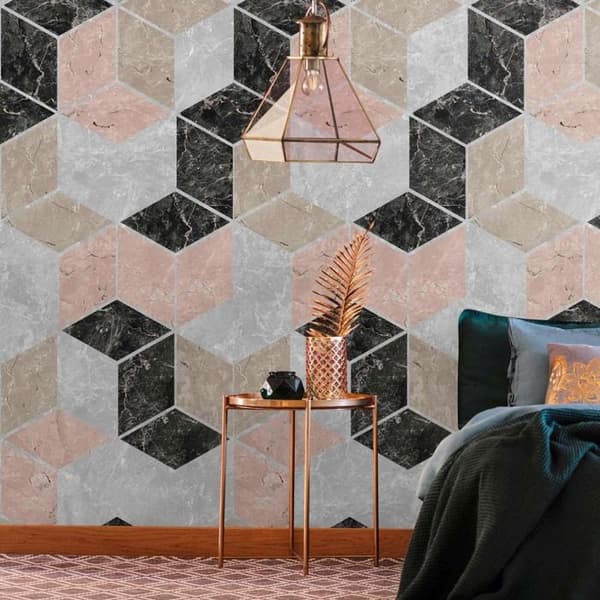 Panoramic - A.S. CREATION - The Wall 2 - Vinyltapet på non-woven - Geometrisk - Vit