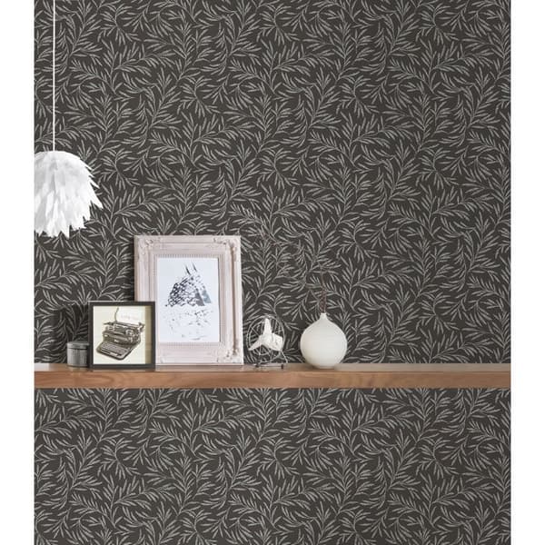 A.S. Creation Alpha | 333265 | non-woven tapet blommig | 0.53 m x 10.05 m | svart