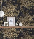 Miniatyrbild 3 av 6: A.S. Creation Metallisk Silke 306577 non-woven tapet blommönster 0.53 m x 10.05 m svart
