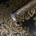 Miniatyrbild 1 av 6: A.S. Creation Metallisk Silke 306577 non-woven tapet blommönster 0.53 m x 10.05 m svart