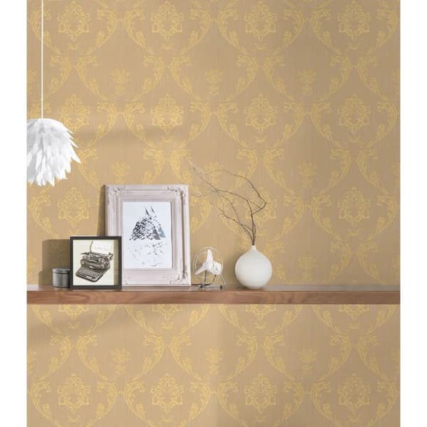 A.S. Creation Metallic Silk 306584 non-woven tapet barock 0.53 m x 10.05 m beige