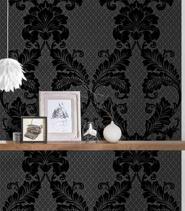 A.S. Creation Lyxigt tapet 305445 non-woven barock 0.53 m x 10.05 m svart