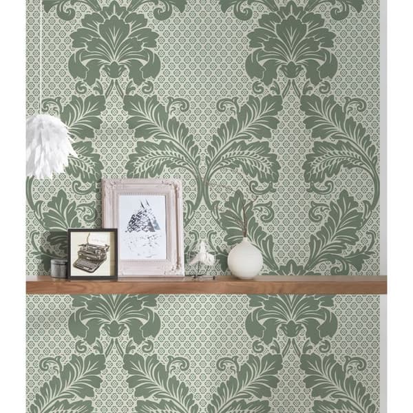 A.S. Creation lyxigt tapet 305443 non-woven barock 0.53 m x 10.05 m grön