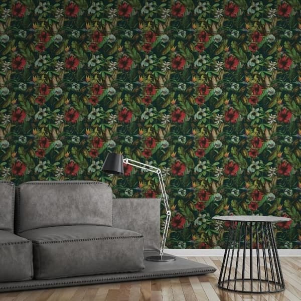 A.S. Creation Greenery 372165 non-woven tapet floral 0.53 m x 10.05 m grön