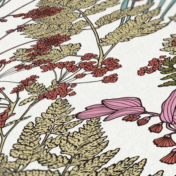 Tapet Skog och Löv Camilla M1-No.562 Färgglad Grön Blommigt Tapet