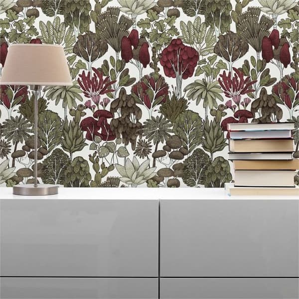 Tapeter Skog och löv Camilla M1-No.567 | Non-woven tapet | Grön | Gul | Djungeloptik