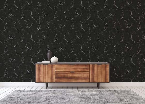 Tapet med marmorutseende Rachele M1-No.599 Non-woven tapet Svart Hvit