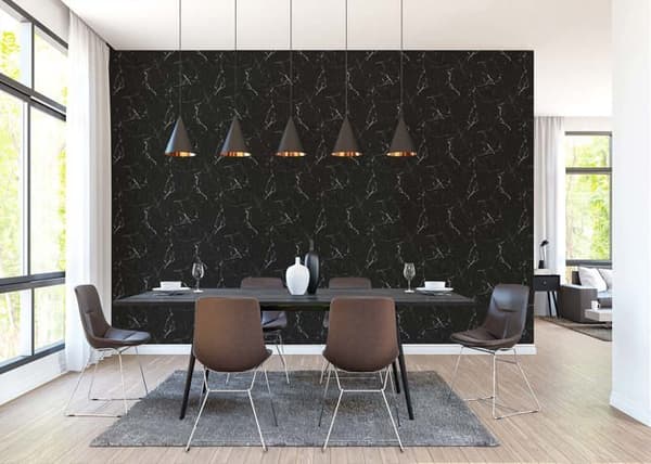 Tapet med marmorutseende Rachele M1-No.599 Non-woven tapet Svart Hvit