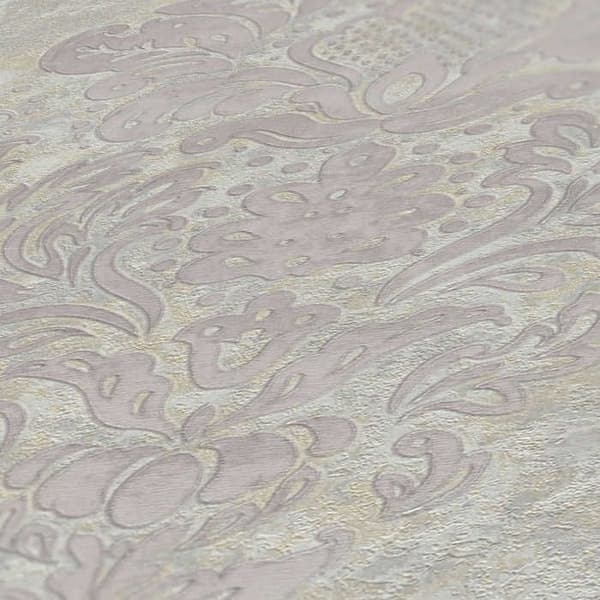 Barocktapet Giulia M1-No.636 Vit Rosa Tapet med ornamenter