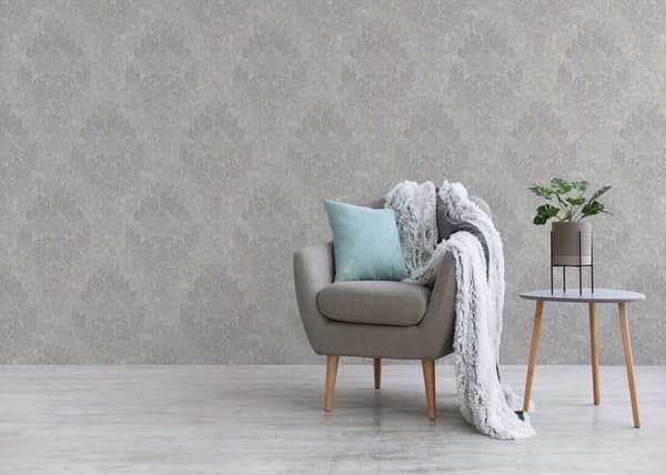 Barocktapet Giulia M1-No.636 Vit Rosa Tapet med ornamenter