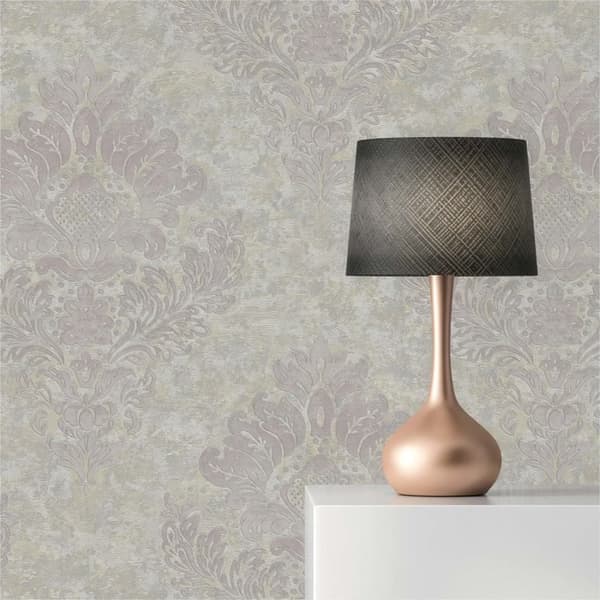 Barocktapet Giulia M1-No.636 Vit Rosa Tapet med ornamenter