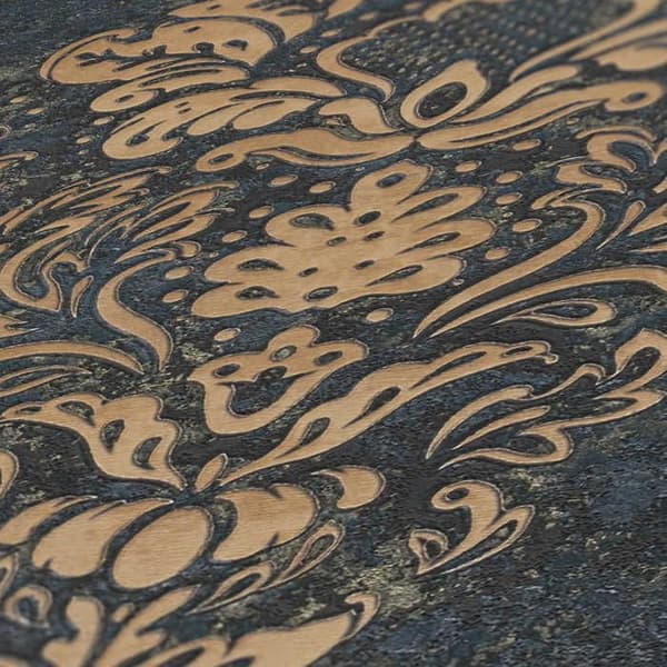 Barocktapet Gioele M1-No.634 Blå Guld Barock med ornamenter