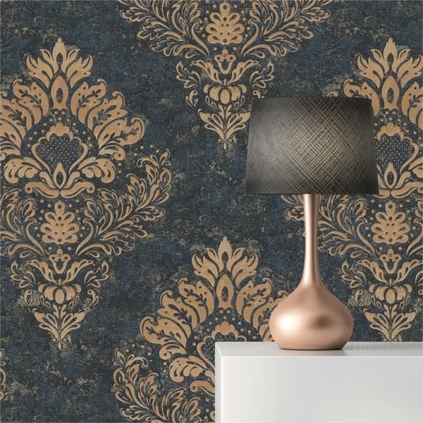 Barocktapet Gioele M1-No.634 Blå Guld Barock med ornamenter