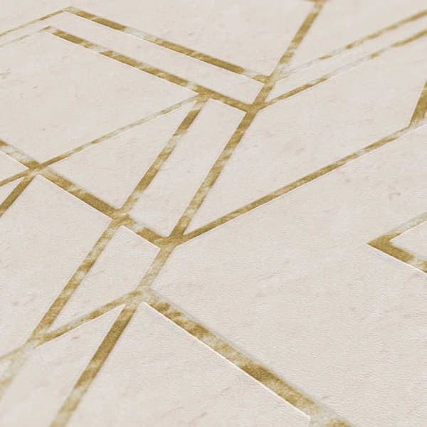 Grafiskt Tapet Tino M1-No.630 Vit Guld Geometrisk Tapet