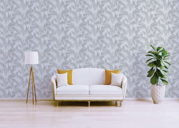tapet skog och blad Salvatore M1-No.580 non-woven tapet silver vit blommig tapet