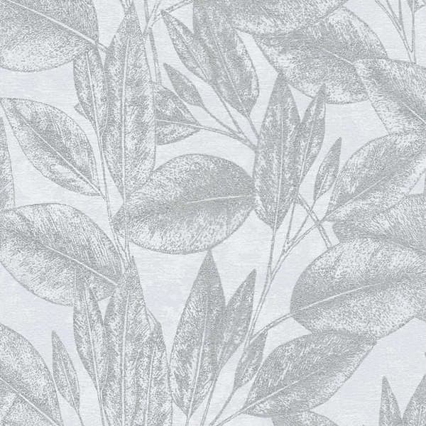 tapet skog och blad Salvatore M1-No.580 non-woven tapet silver vit blommig tapet
