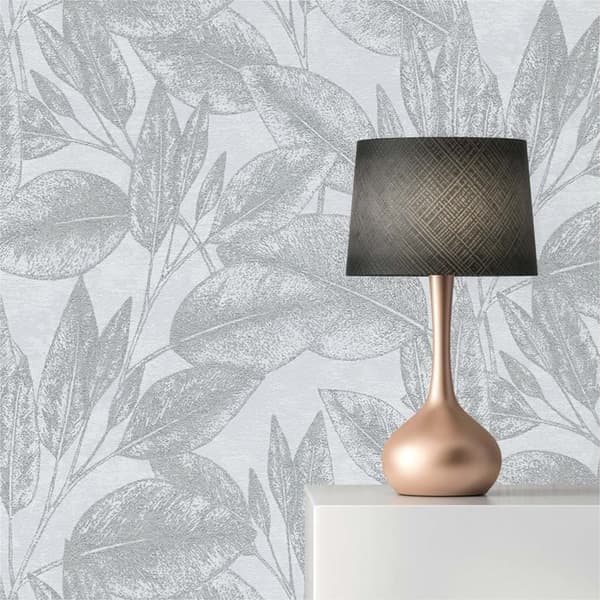 tapet skog och blad Salvatore M1-No.580 non-woven tapet silver vit blommig tapet