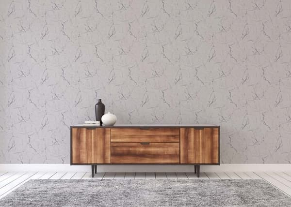 Marble Look Wallpaper Rachele M1-No.603 Non-woven Wallpaper Vit Grå
