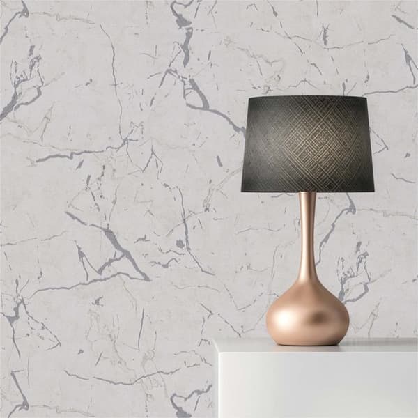 Marble Look Wallpaper Rachele M1-No.603 Non-woven Wallpaper Vit Grå