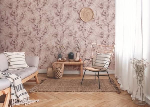 A.S. Creation Nya Väggar 374204 non-woven tapet natur 0.53 m x 10.05 m rosa