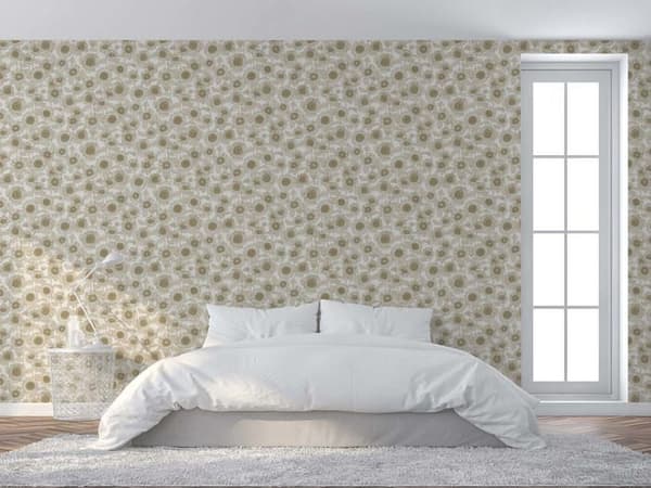 Tapet Blommor M1-No.525 Beige Vit Blommigt Tapet