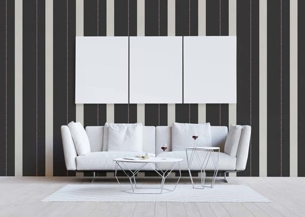 Tapet Randig M1-No.590 Svart Vit Tapet Design