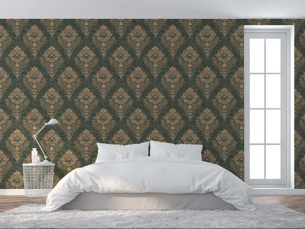 Barocktapet Gioele M1-No.633 Grön Guld Barock med ornamenter